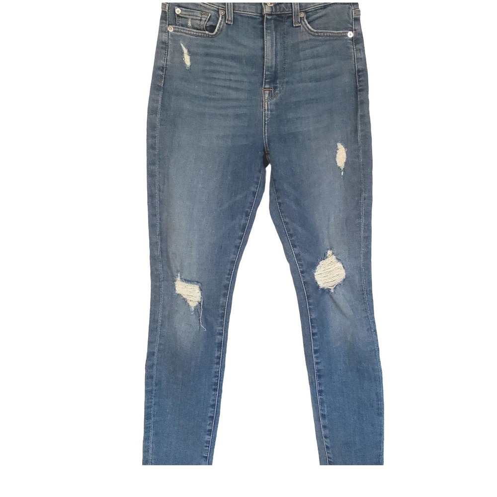 7 FOR ALL MANKIND JEAN LUX VINTAGE‎ SIZE 25 BLUE DISTRESSED MED WASH